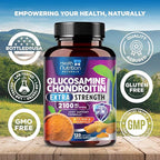 Glucosamine Chondroitin MSM Complex - 3X Strength Joint Support Supplement with Glucosamine Sulfate, Turmeric, Boswellia - For Cartilage, Mobility & Flexibility - Bottled in USA, 120 Capsules