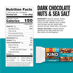 Kind Zero Added Sugar Healthy Snacks Bars, Dark Chocolate Nuts & Sea Salt, Gluten Free, High Fiber, Keto Snacks, 5g Protein, 5 Count