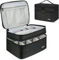 LEFOR·Z Medicine Storage Bag,Double Layers Pill Bottle Organizer Bag Empty with Lockable Zipper&Adjustable Divider,Medication Travel Carrying Bag for Pills,Vitamins,Medical Supplies