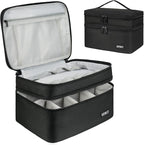 LEFOR·Z Medicine Storage Bag,Double Layers Pill Bottle Organizer Bag Empty with Lockable Zipper&Adjustable Divider,Medication Travel Carrying Bag for Pills,Vitamins,Medical Supplies
