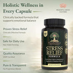 Stress Relief Formula - Natural Ashwagandha Capsules GMO Free - unflavoured Quality Herbal Wellness Supplement for Relaxation and Mental clarity-60-count