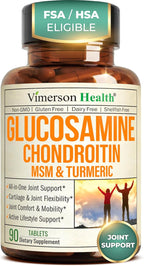 Glucosamine Chondroitin MSM – Joint Support Supplement for Women and Men with Glucosamine Sulfate 1500 mg, Chondroitin and MSM – for Cartilage, Joint Health and Flexibility – 90 Tablets