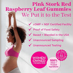 Pink Stork Red Raspberry Leaf Gummies - Third Trimester Labor Prep + Postpartum Mood Essentials with Evening Primrose Oil + Black Cohosh - 60 Vegan Gummy Supplements, Non-GMO