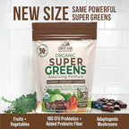 Country Farms Super Greens Chocolate Flavor, 50 Organic Super Foods, USDA Organic Drink Mix (Wheat Grass, Spirulina, Chlorella) Mushrooms & Probiotics, with Fiber, Natural Energy, 30 Servings
