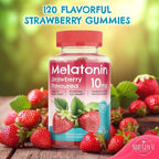 Melatonin Gummies - 10 mg Dietary Supplement - Strawberry Flavored - 120 Vegan Gummies - by NextGenU