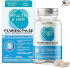 Health & Her Perimenopause Supplement for Women – The UK’s No.1 Perimenopause Supplement - Multi-Nutrient Wellbeing Support for Early Stage of Menopause, Vegan, Gluten-Free, Non GMO (60 ct - 1 Month)