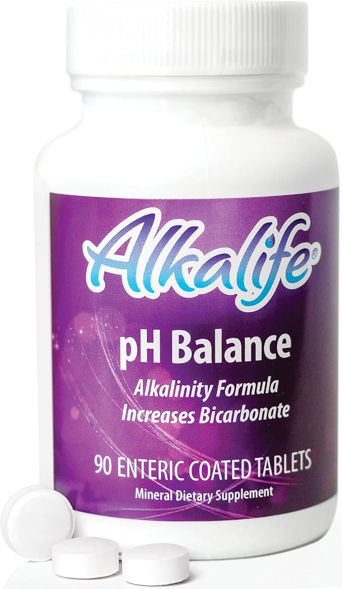 Alkalife pH Balance Tablets, 1 Pack, Alkaline Mineral Support Without the Bottles, Enteric-Coated for Maximum Absorption, Potassium & Sodium Bicarbonate, Immune Support, 90 Tablets (1 Month Supply)