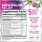 Menopause Supplements for Women - Hot Flash Night Sweats & Menopause Relief Pills - Probiotic Blend 8 Billion CFU Per Serving with Dong Quai & Black Cohosh - Vaginal, Digestive Support - 120 Capsules