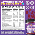 Magnesium Glycinate Gummies 400/200mg for Kids & Adults, NO Melatonin Sleep Aid Magnesium Supplement Gummies with Chamomile, Lavender, L-Theanine & GABA, B6, D3 & K2 for Bone, Relax, Immune Support