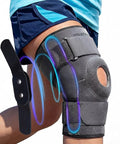 Sparthos Knee Brace - Heavy-Duty Hinged Support for ACL, MCL, Meniscus Tear, Arthritis, Tendonitis Pain - Open Patella - 4-Strap Adjustable, For Men and Women, Check Size Chart (Medium, 12½-15½″ Thigh)