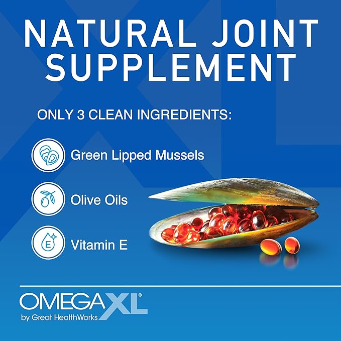 OmegaXL Joint Support Supplement - Natural Muscle Support, Green Lipped Mussel Oil, Soft Gel Pills, Drug-Free, 300 Count