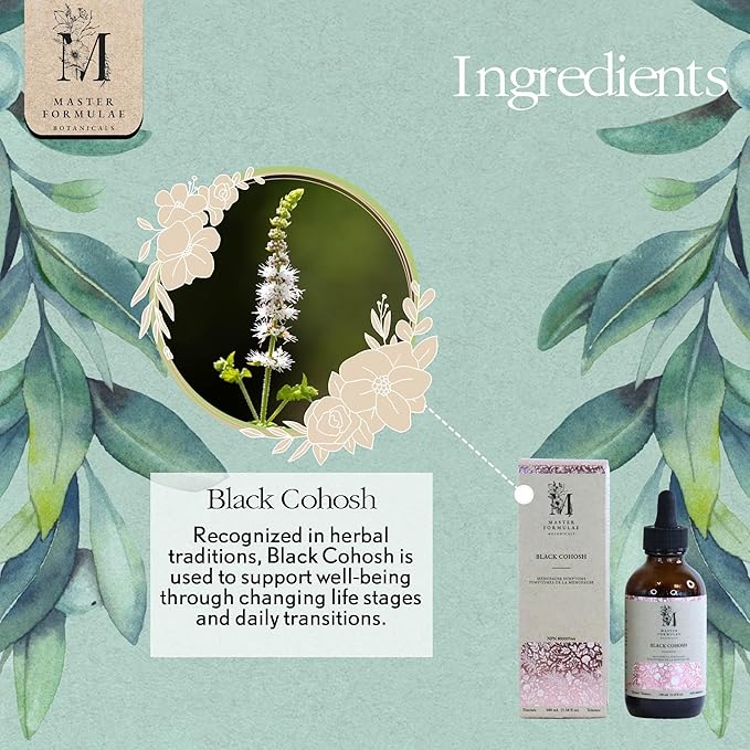 Master Formulae Botanicals Black Cohosh | Life-Stage Balance & Transitional Wellness | 100mL Herbal Tincture