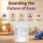 Hudetex Blueberry Lutein Eye Vitamins Gummies with 180 Count - 3 Month Supply, Vegan Eye Health Supplement for Kids and Adult, Lutein Gummies for Vision Clarity and Blue Light Support