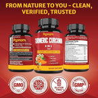 Turmeric Curcumin Extract Capsules - 90 Counts 3 Month Supply - Blended Ashwagandha, Moringa, Ginger & More - Immunity, Joint, Digestive & Wellness Support