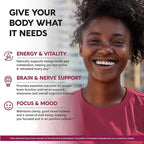Vitamin B Complex for Men & Women - Riboflavin B2, B12, B1, B3, B5, B6, B7, B8, B9 | Vitamin C, Choline, Inositol - B-Complex Supplement - Energy, Brain & Heart Support - Made in USA, 60 Vegan Caps