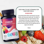 LIVS Fiber Gummies for Adults – Promote Digestive Support & Regularity | Gut Health & Smooth Digestion | Plant-Based Prebiotic | Non-GMO Fiber Supplement for Men & Women | 60 Count with 30 Servings