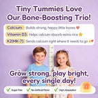 Sugar Free Kids Calcium Gummies (Ages 4-12) - 300mg Calcium Citrate w/Vitamin D3 K2 Magnesium - Algae DHA, Lutein & Zeaxanthin for Strong Bones, Eye & Brain Support - Gelatin Free - 60 Gummies
