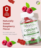 BariSlim Bariatric Calcium Gummies - Specially Formulated Bariatric Vitamins for Patients After Weight Loss Surgery - Supports Energy Levels & Bone Health | Raspberry (90 Vegan Gummies)