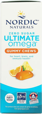 Nordic Naturals Zero Sugar Ultimate Omega Gummy Chews - Tropical Fruit - 54 Gummy Chews - Non GMO - Optimal Wellness - 27 Servings