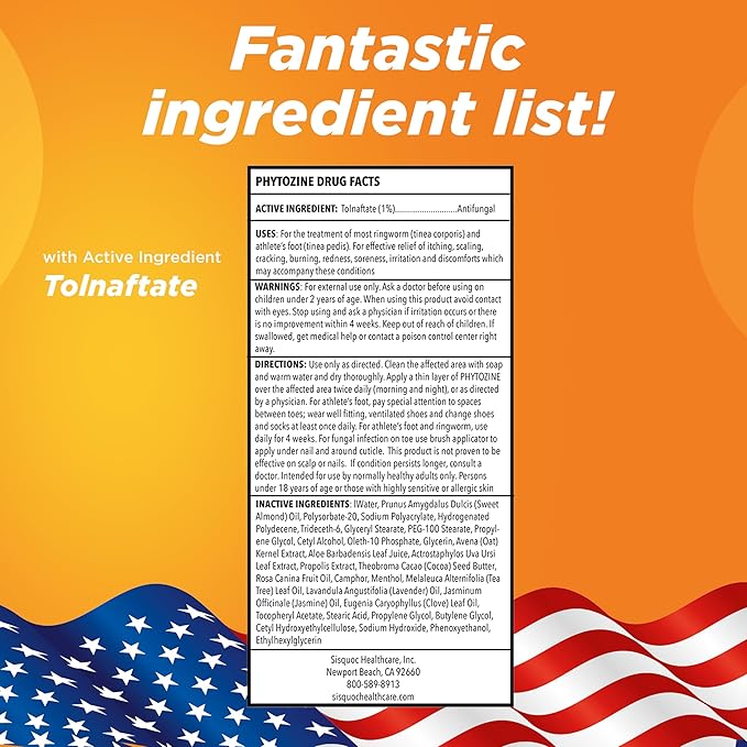 Anti Fungal Cream For Skin With 1% Tolnaftate - Ringworm Treatment For Humans - Effective Athletes Foot Treatment Cream - Nourished by 15+ Natural Oils & Botanicals - Made in USA - 1 oz