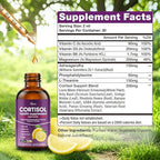Cortisol Supplement for Women & Men - Magnesium Glycinate, Ashwagandha, L-Theanine, Phosphatidylserine - Supports Calm, Focus, Sleep & Relaxation - 2 FL OZ