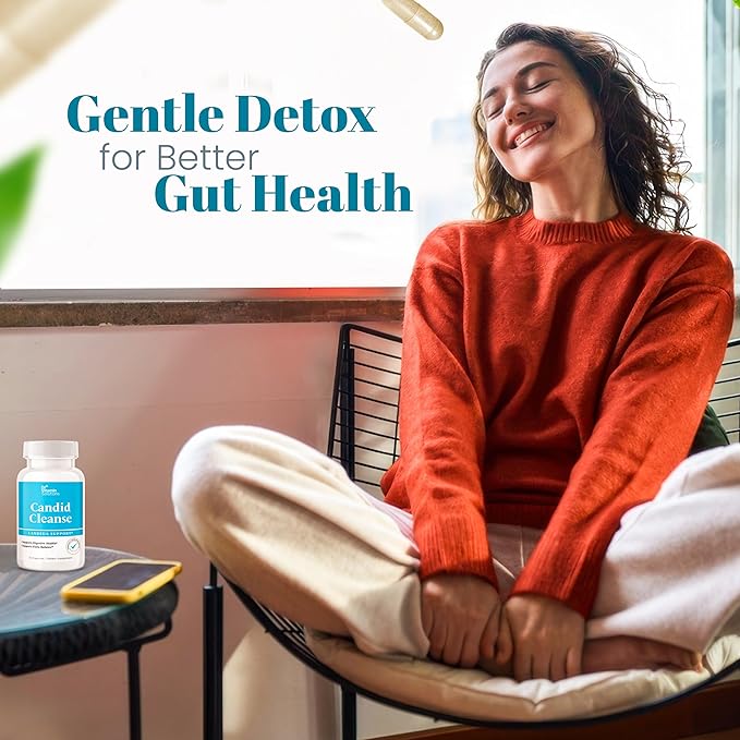 Candid Cleanse Supplement with GLP-1 Support - Oregano Leaf, Caprylic Acid & LactoSpore | Candida Support Pills for Digestive Health | Candida Cleanse Detox for Women & Men | 30