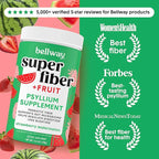 Bellway Super Fiber Powder + Fruit, Sugar Free Organic Psyllium Husk Powder Fiber Supplement for Regularity, Bloating Relief & Digestive Health, Plant-Based, Strawberry Watermelon (50 Servings)