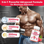 HMB and Leucine Gummies, HMB & Leucine Amino Acid for Muscle Growth, Muscle Relief, HMB Supplements for Men & Women, Vegan, Non-GMO, Raspberry Flavor, 60 Count