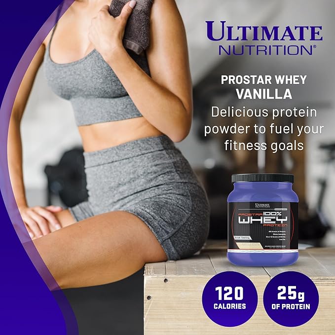 Ultimate Nutrition Prostar Whey Protein Powder Isolate, Vanilla - Low Carb, High Protein Powder Shake for Muscle Gain & Recovery - Low Sodium, Low-Fat & Keto Friendly - 1 lb Tub