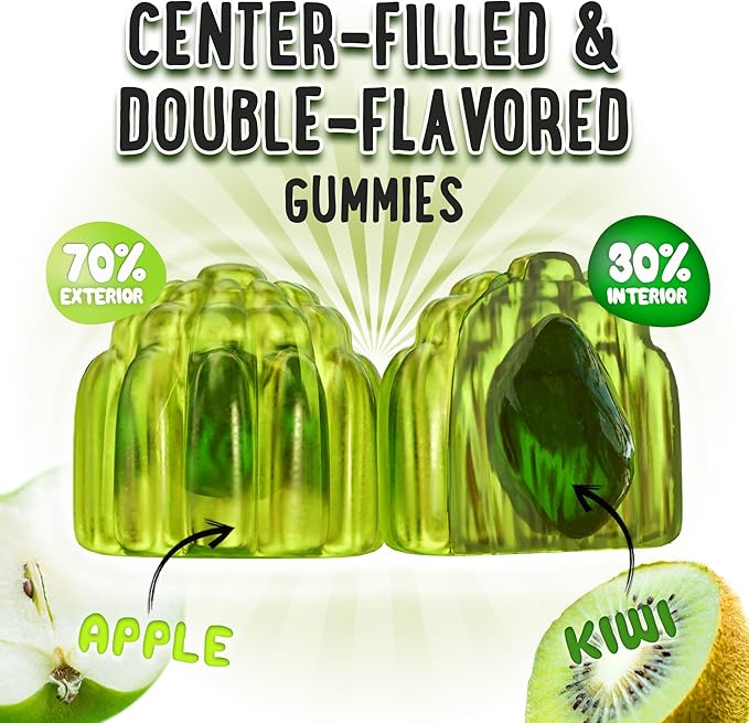 OH MY CHEWY Center-Filled Vitamin D3 K2 & Calcium Gummies - Supplement for Healthy Teeth, Bone & Energy - 5000 IU D3, 120 mcg K2(MK-7), 120 mg CA - Vegan & Non-GMO - 120 Count