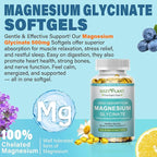 Magnesium Glycinate 500mg Softgels, High Absorption Magnesium Supplement Softgel Capsules for Muscle, Heart, Sleep & Bone Support, Stress Relief, Nerve Health & Metabolism, Non-GMO, 2 Month Supply