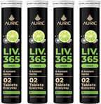 Auric Liv365 Liver Detox Supplement 80 Tablets | Lemon Flavour Advanced Herbal Formula for Liver Health, Detox & Cleansing