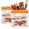 Old Fashioned Maple Bacon Jerky, Candied Jerky with 16g Protein Per Bag, Tender & Easy to Chew Fully Cooked Bacon, USA Made High Protein Carnivore Snacks (2 Bags)
