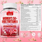 Sugar-Free Womens Multivitamin 50 Plus Gummies with Calcium, Magnesium, Zinc, Vitamin A, C, D3, E, K2, B Complex, Folate, Biotin - Multi Vitamins & Minerals for Skin, Energy, Immune Support
