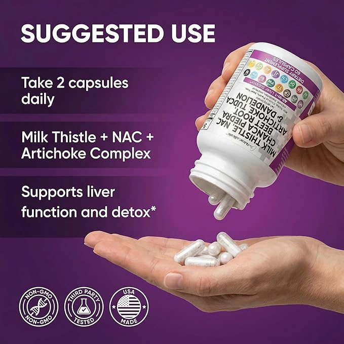 Clean Nutraceuticals Milk Thistle NAC Chanca Piedra Beet Root Artichoke Astragalus Dandelion Root - Liver Cleanse Detox & Repair Supplement Plus TUDCA Choline & Ginger - 1Pack