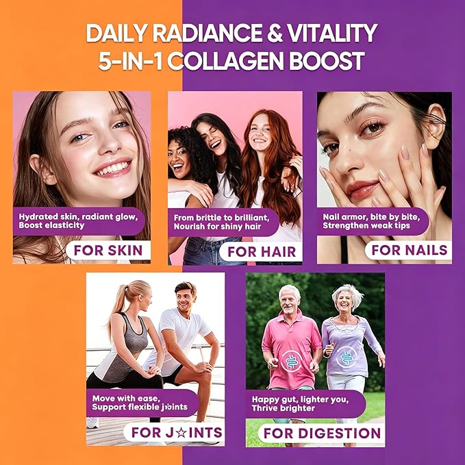 Collagen Gummies for Women Sugar-Free - Hydrolyzed Marine Collagen Peptides with Prebiotics & Probiotics,Niacinamide,Hyaluronic Acid ,Vitamin C Supplement for Hair, Nails, Gut Health, 120 Count