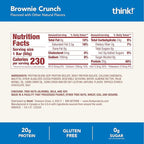 think! Protein Bars, High Protein Snacks, Gluten Free, Kosher Friendly, Brownie Crunch, Nutrition Bars, 2.1 Oz per Bar, 30 Count (Packaging May Vary)