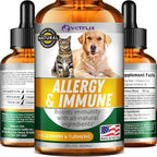 Allergy and Immune Drops for Dogs, Cats, Puppies and Kittens - Natural Supplement with Turmeric and Milk Thistle - Seasonal Allergy Relief and Immune Support - 2 Fl Oz