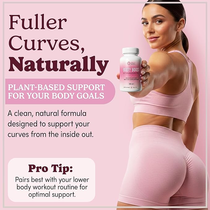 Pretty Privates Butt Enhancer Supplement - Works with Your Body for Curves and Body Confidence - Use with or Without Butt Cream - 60ct