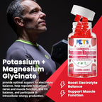 Potassium Magnesium Gummies - High Absorption Magnesium Glycinate & Potassium Citrate Plus Omega 3, B6, D3, K2 & Calcium - Chewable Gummy for Leg Cramps, Immunity & Energy Strawberry 120 Gummies