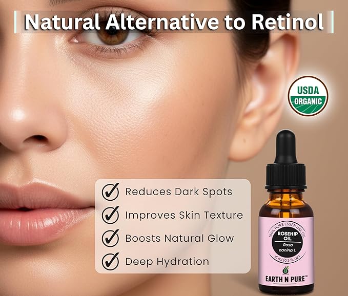 Earth N Pure Rosehip Oil Cold Pressed, Natural and Therapeutic Grade for Face with Glass Dropper - 100 ml