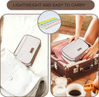 Weekly Travel Pill Organizer 2 Times A Day Pill Case for Purse with Removable AM PM 7 Day Pill Box,Cute Medication Organizer Pill Container for Medicine, Vitamin, Fish Oils,Supplement (Brown, Medium)
