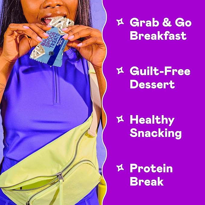 Magic Spoon Treats - 16 High Protein Bars: 8 Double Chocolate & 8 Blueberry Muffin - High Protein Gluten Free Snack - Sugar Free & Gluten Free Protein Cereal Bar - Low Carb & Keto Friendly