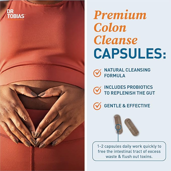 Dr. Tobias Colon Cleanse - Constipation Relief & Gut Health Support for Women & Men | 14 Day Colon Cleanser for a Gentle Colon Detox & Gut Flush - 3 Bottles of 28 Capsules