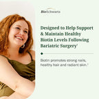 BioSchwartz Bariatric Biotin Chewable Tablets - 5500mcg Biotin per Serving - Green Apple Flavor, 3 Month Supply - Sugar-Free Hair Skin Nails Vitamins for Women for Post-Bariatric Care - 90 Servings