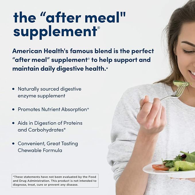 American Health Original Papaya Enzyme Chewable Tablets - Promotes Nutrient Absorption and Helps Digestion - Gluten-Free, Vegetarian - 600 Count, 200 Total Servings