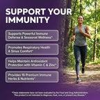 Organic Immune Support with PAU D'Arco Garlic Cayenne Pepper Oregano Ginger Grapefruit Onion Black Seed Sea Moss Black Pepper Zinc Eucalyptus Vitamin C Vitamin D Organic Soursop By Clean Nutra