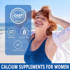 Calcium Supplements for Women - Calcium 1200 mg with Vitamin D3 & K2 - High Absorption Extra Strength Calcium Citrate for Bone Health, Strength, Density, Muscle, Heart Support - Slow Release, Non-GMO