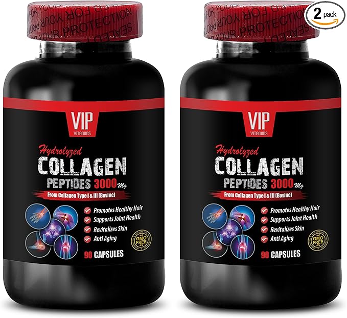 joint support supplements for women - COLLAGEN COMPLEX 3000MG - NATURAL AND POWERFUL - GOOD FOR JOINTS AND SKIN - collagen peptides multi, hydrolyzed collagen peptides capsules, 2 Bot 180 Capsules