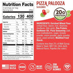 Lenny & Larry's FITZELS Protein Pretzels (Pizza Palooza) 8 Individual Bags 3 oz Each – High Protein Snacks with 20g of Plant Based Protein – Healthy Vegan Pretzels – Delicious Salty Taste